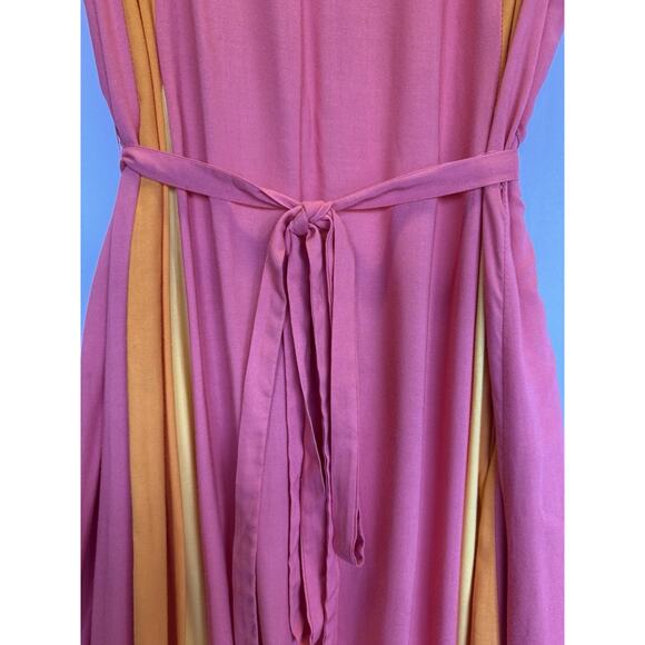 Jessica London Striped Flyaway Fit Flare Maxi Dress Size 18 Plus Belt Flowy Fem - Picture 5 of 13